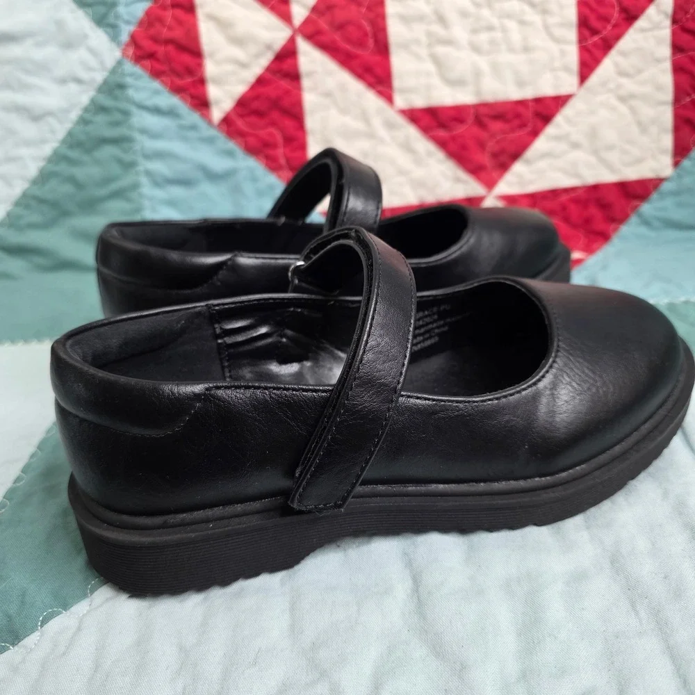 Nordstrom Kids NGGRACE-PU Black Faux Leather Mary Jane Shoes Size 1M EXCELLENT